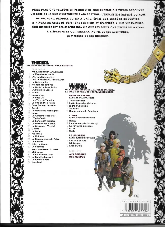 Verso de l'album Thorgal Tome 28 Kriss de Valnor