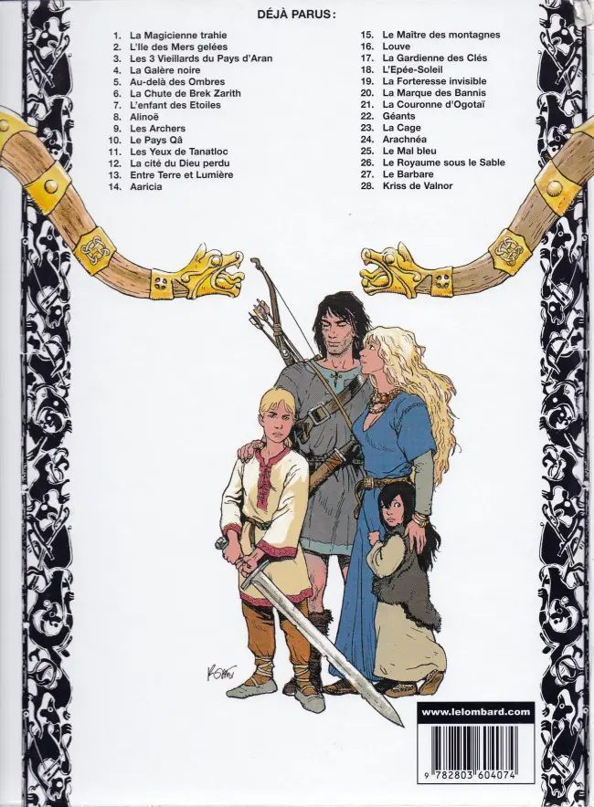 Verso de l'album Thorgal Tome 5 Au-delà des ombres