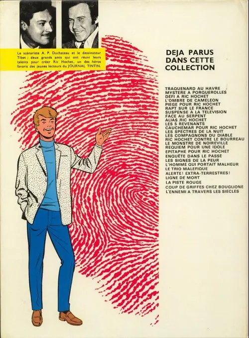 Verso de l'album Ric Hochet Tome 15 Le Monstre de Noireville
