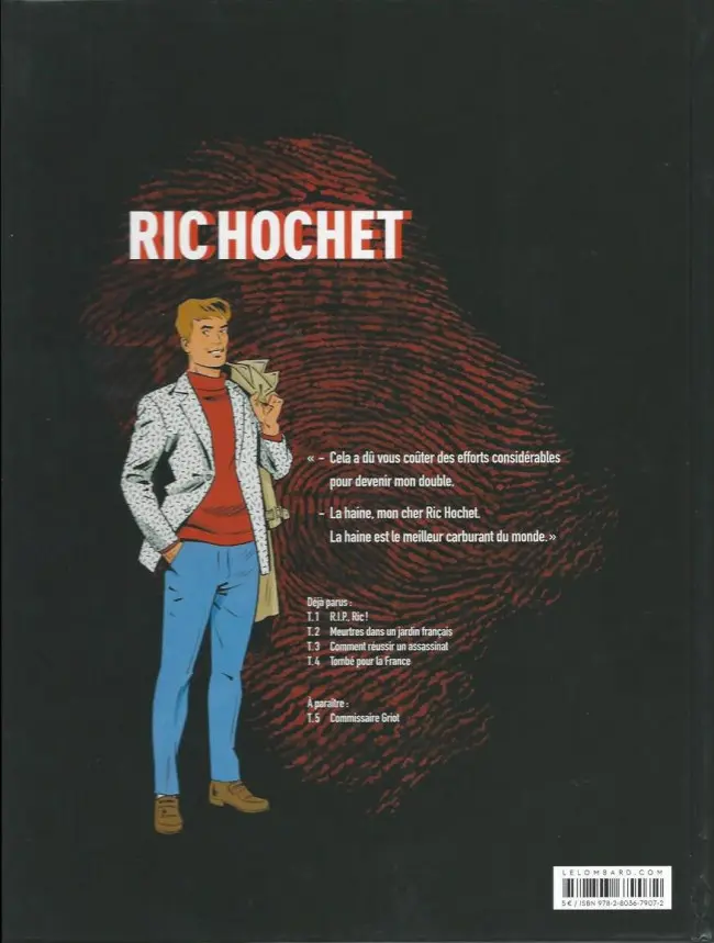Verso de l'album Les nouvelles enquêtes de Ric Hochet Tome 1 R.I.P., Ric !