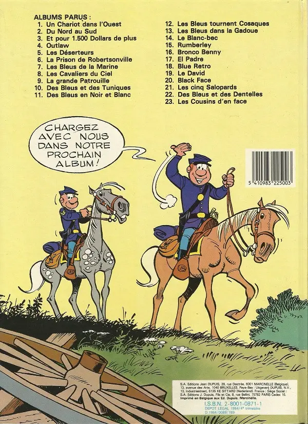 Verso de l'album Les Tuniques Bleues Tome 14 Le blanc-bec