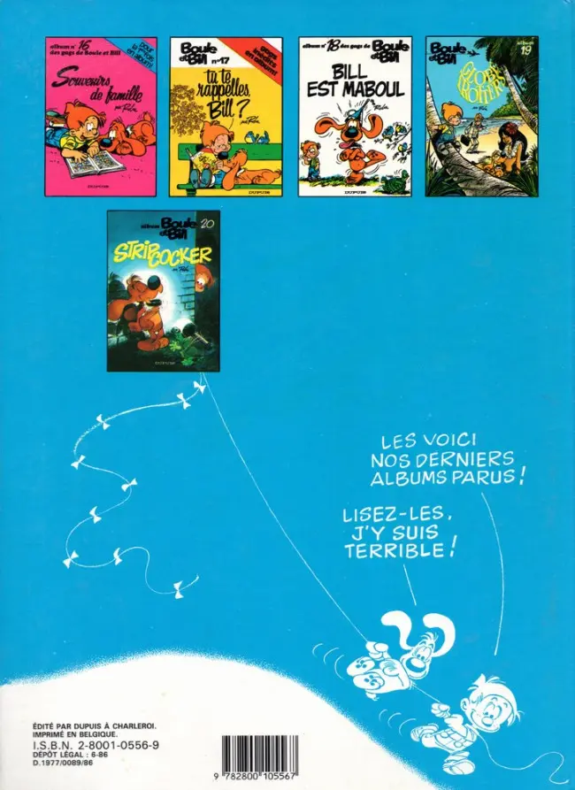Verso de l'album Boule & Bill Tome 14 Ras le Bill!