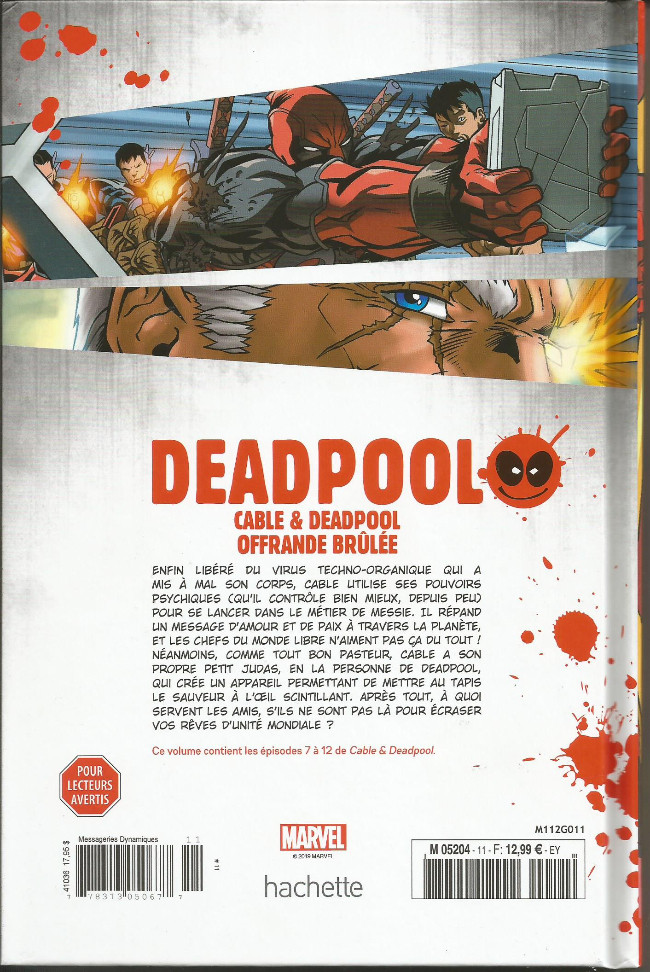 Verso de l'album Deadpool - La collection qui tue Tome 11 Cable & Deadpool : offrande brûlée