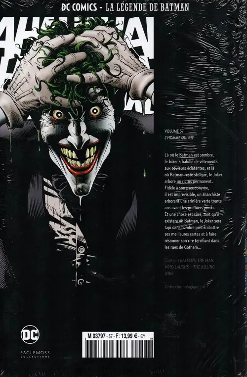 Verso de l'album DC Comics - La Légende de Batman Volume 57 L'homme qui rit