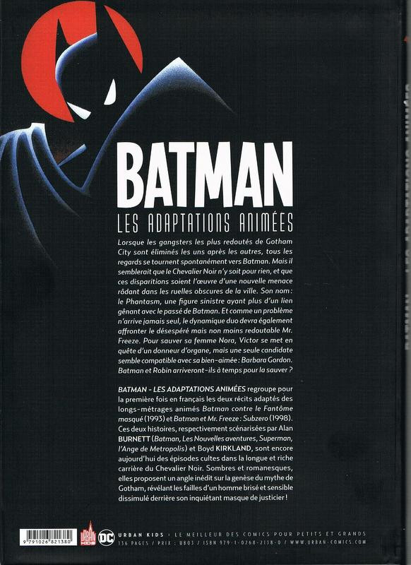 Verso de l'album Batman Aventures Batman : Les Adaptations animées