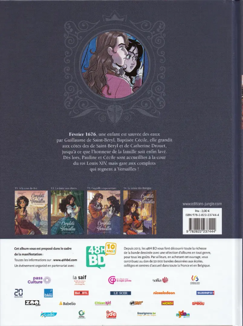 Verso de l'album Complots à Versailles Tome 1 A la cour du Roi