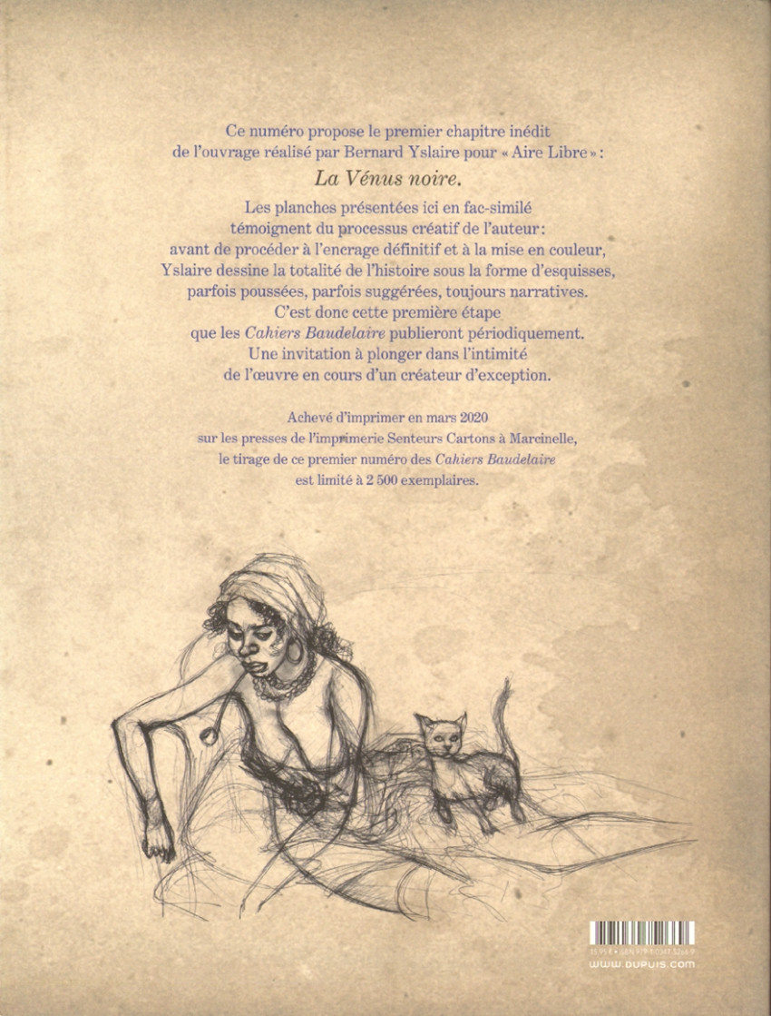 Verso de l'album Cahiers Baudelaire 1