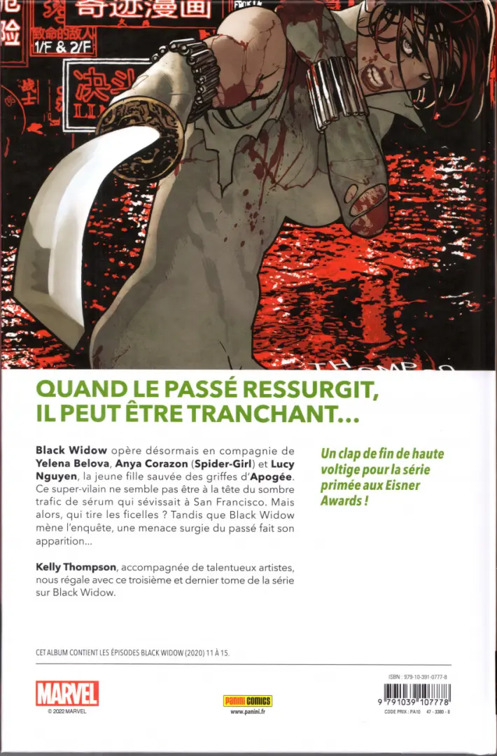 Verso de l'album Black Widow Tome 3 Au fil du sabre