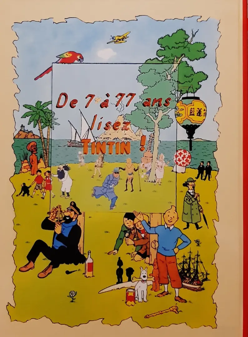 Verso de l'album Tintin Tintin et l'Alph-Art