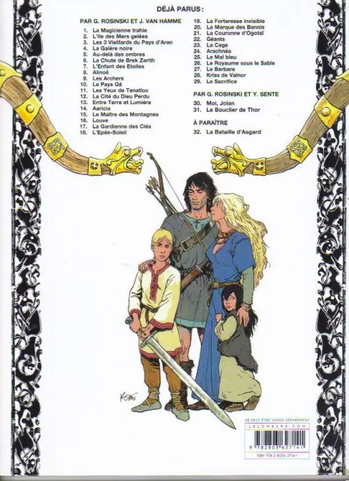 Verso de l'album Thorgal Tome 22 Géants