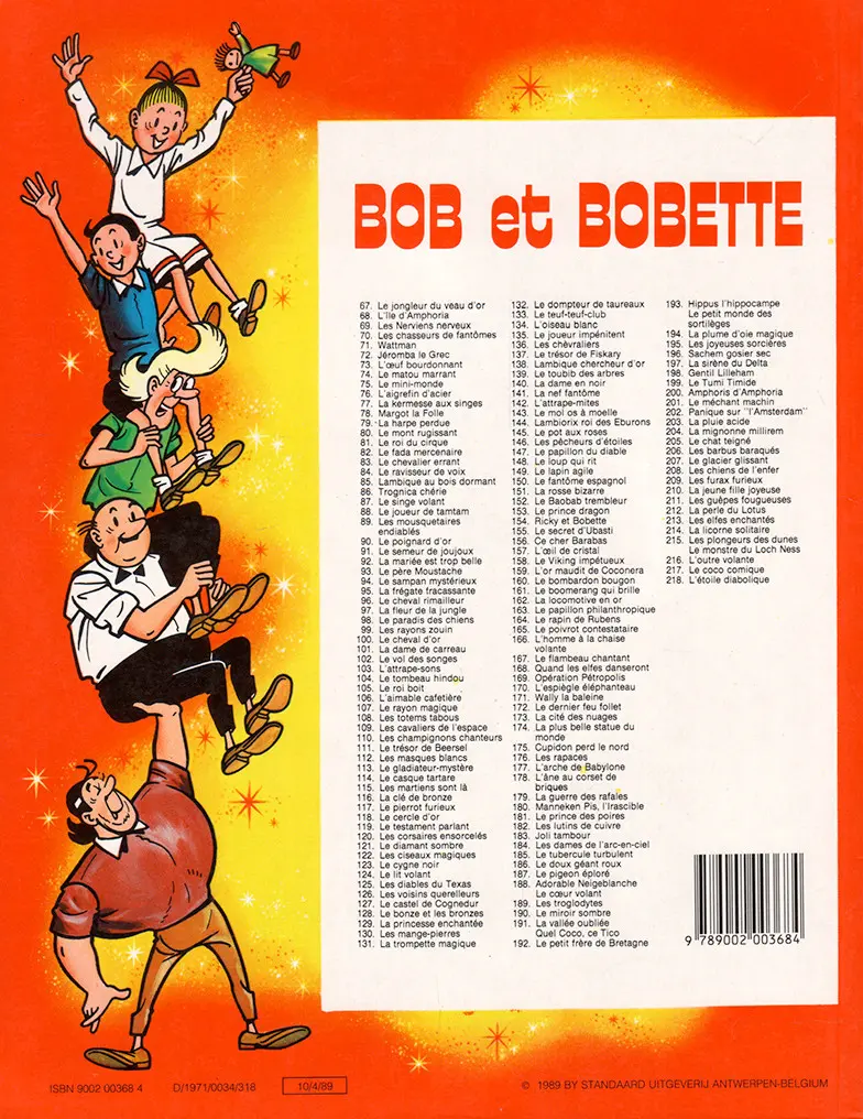 Verso de l'album Bob et Bobette Tome 112 Les masques blancs