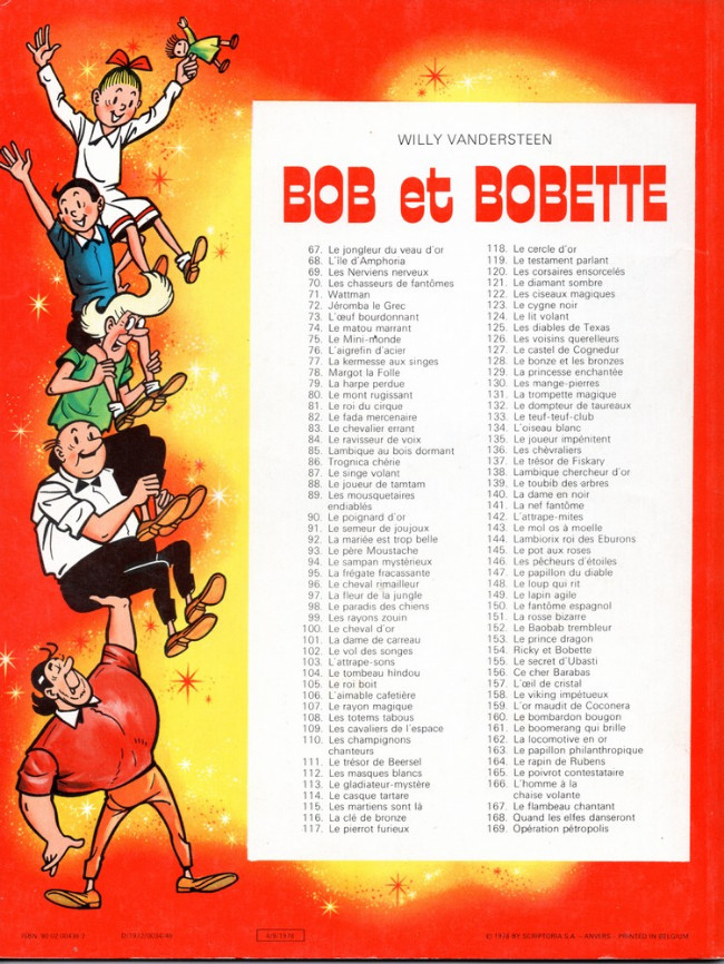 Verso de l'album Bob et Bobette Tome 129 La princesse enchantée