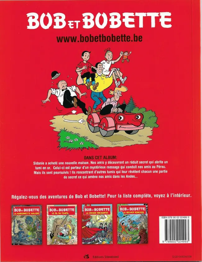 Verso de l'album Bob et Bobette Tome 199 Le tumi timide