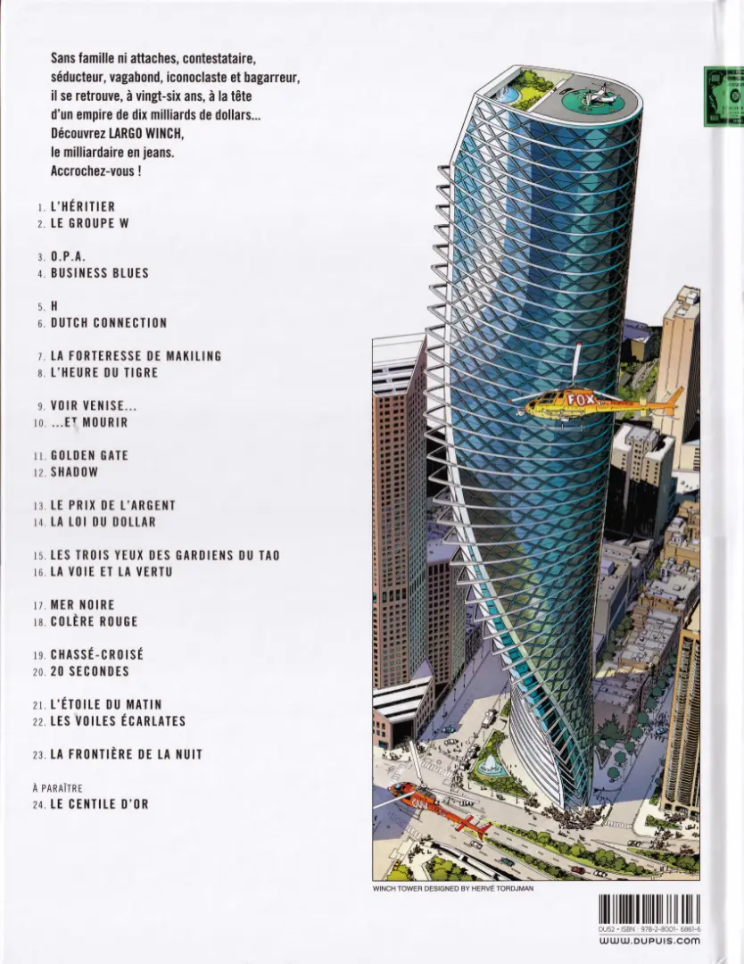 Verso de l'album Largo Winch Tome 21 L'Étoile du matin