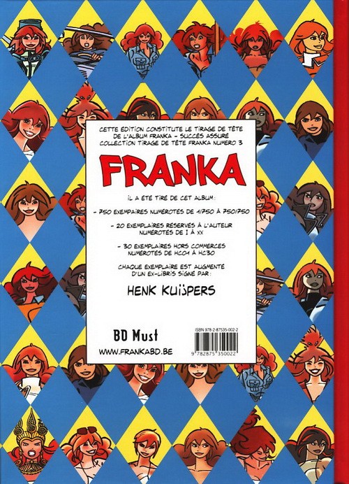 Verso de l'album Franka BD Must Tome 16 Succès assuré