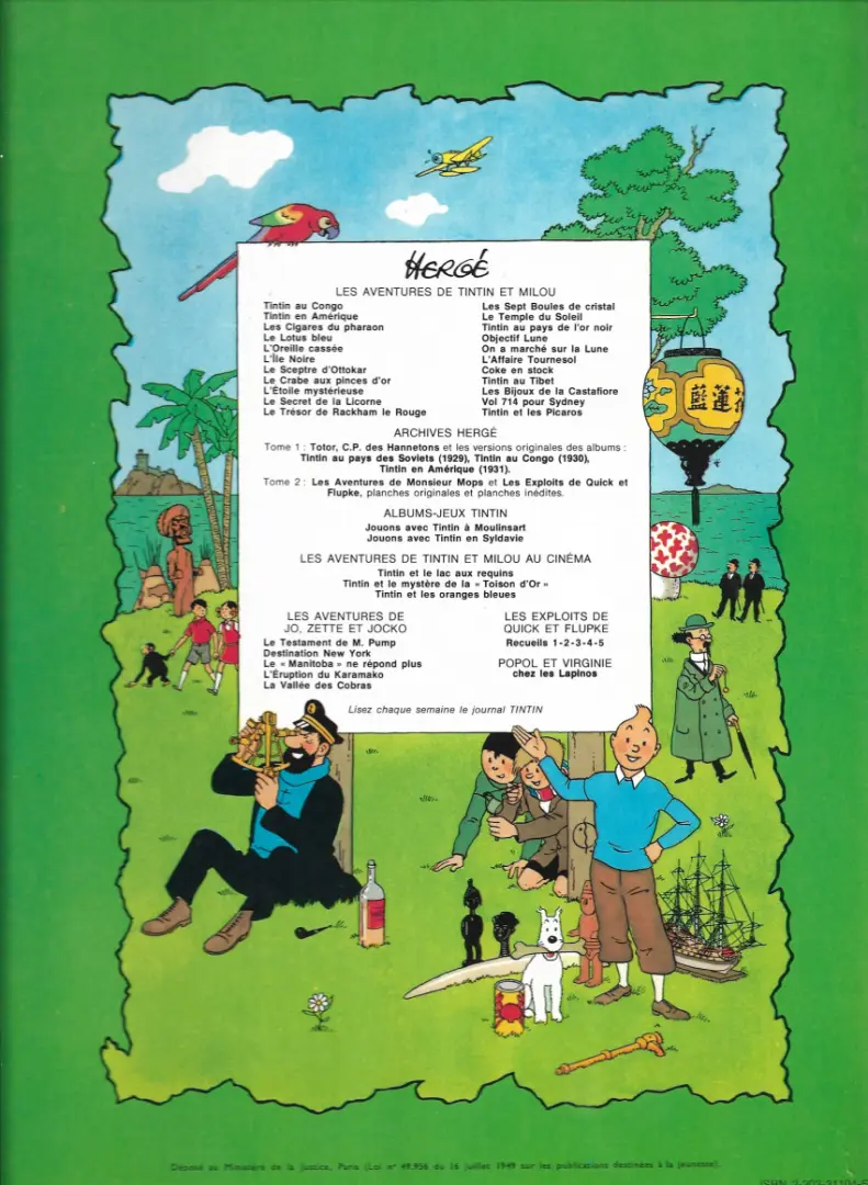 Verso de l'album Les Aventures de Jo, Zette et Jocko Tome 4 Le Rayon du Mystère 2e épisode, L'éruption du Karamako