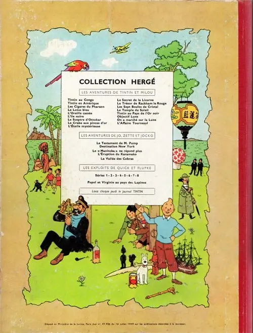 Verso de l'album Tintin Tome 16 Objectif Lune