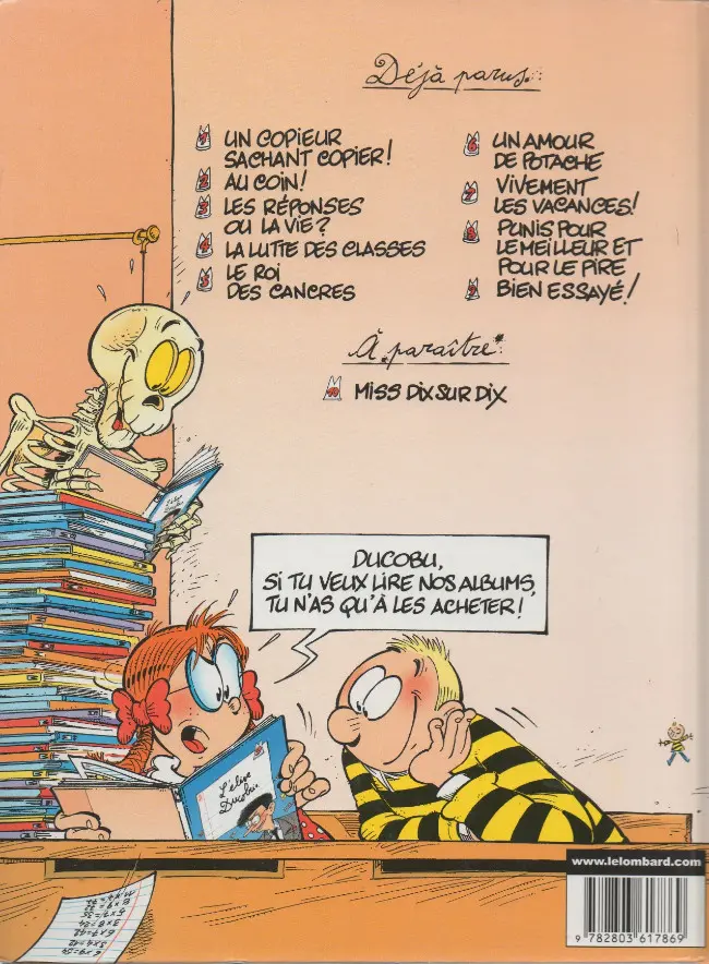 Verso de l'album L'Élève Ducobu Tome 2 Au coin !