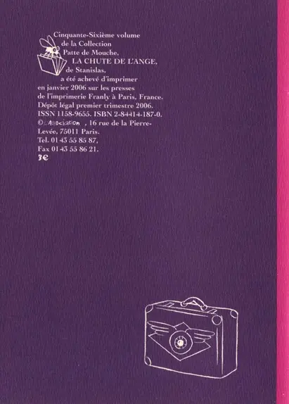 Verso de l'album La Chute de l'ange