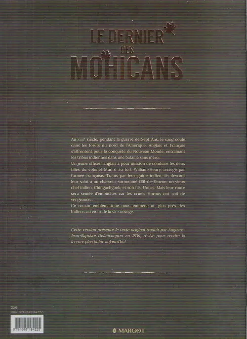 Verso de l'album Le dernier des mohicans