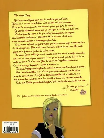 Verso de l'album Cindy mon journal d'une blonde Tome 1