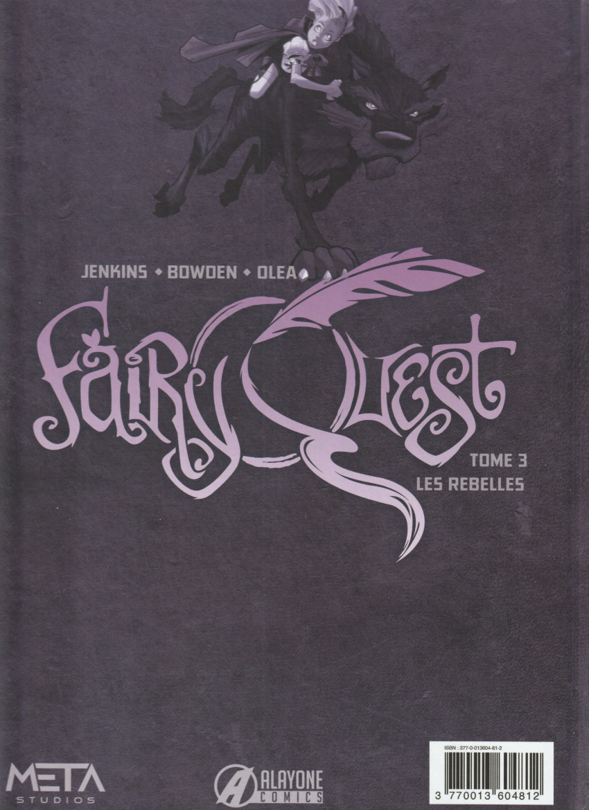 Verso de l'album Fairy Quest Tome 3 Les Rebelles