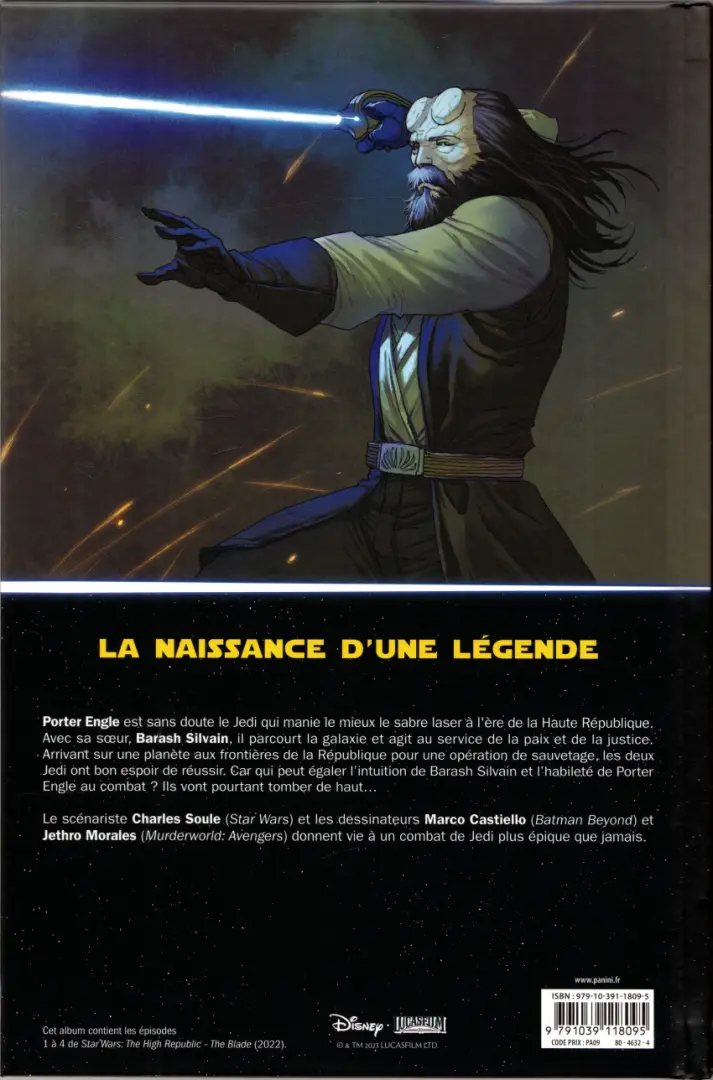 Verso de l'album Star Wars - La Haute République Phase II La lame