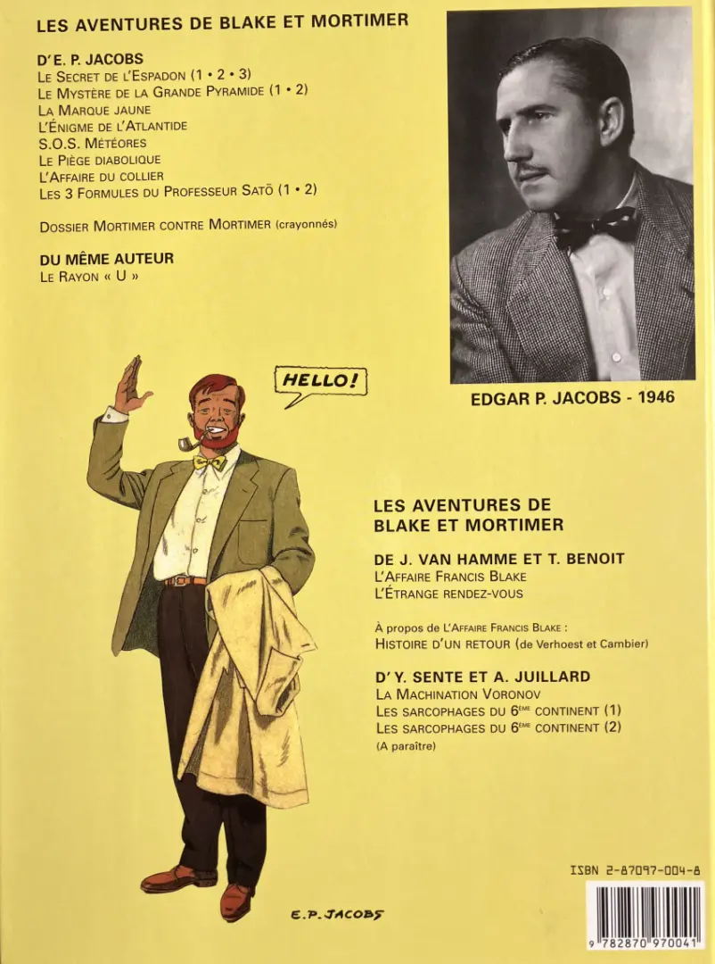 Verso de l'album Blake et Mortimer Tome 2 Le secret de l'Espadon - Tome 2