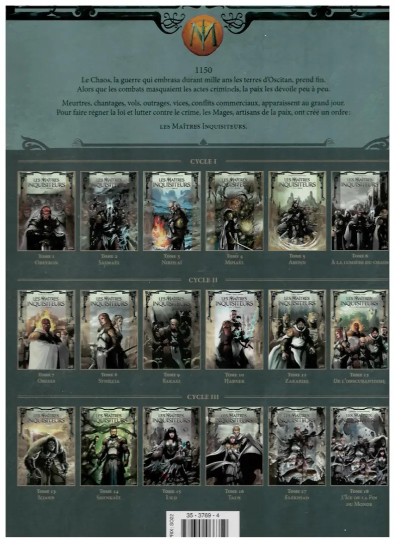 Verso de l'album Les Maîtres inquisiteurs Tome 8 Synillia
