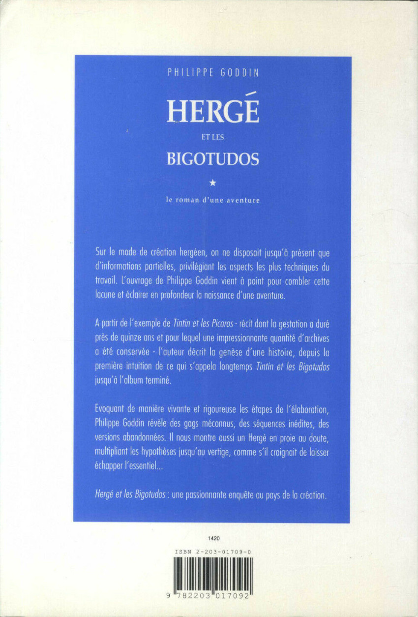 Verso de l'album Hergé et les Bigotudos