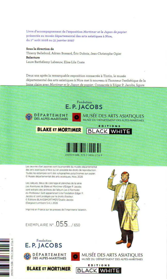 Verso de l'album Mortimer et le Japon de papier