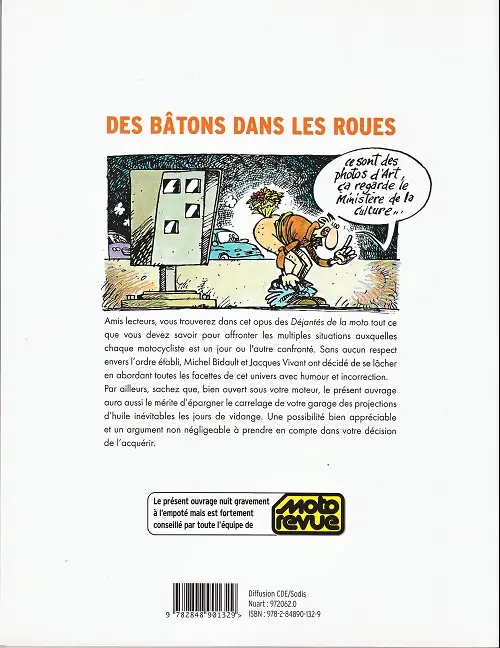 Verso de l'album Les Déjantés de la moto Des bâtons dans les roues