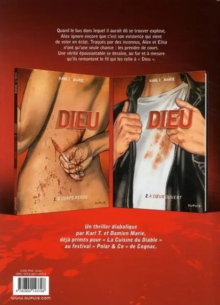 Verso de l'album Dieu Tome 1 À corps perdu