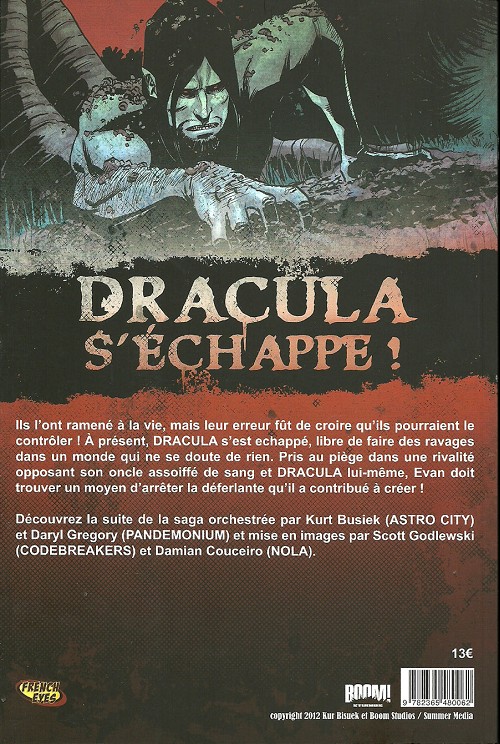 Verso de l'album Dracula Tome 2 La Compagnie des Monstres 2