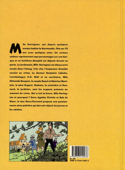 Verso de l'album Les aventures d'Henri Georges Midi Tome 1 Les 7 morts de Mlle Harington