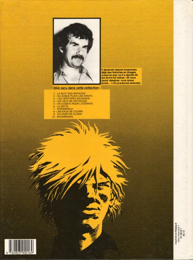 Verso de l'album Jeremiah Tome 10 Boomerang