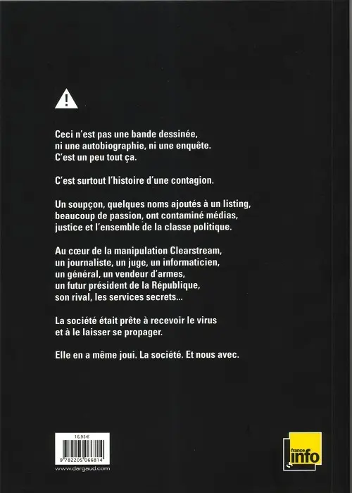 Verso de l'album L'Affaire des affaires Tome 3 Clearstream manipulation