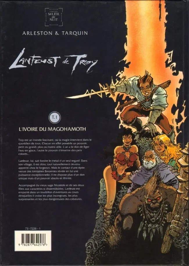 Verso de l'album Lanfeust de Troy Tome 1 L'ivoire du Magohamoth