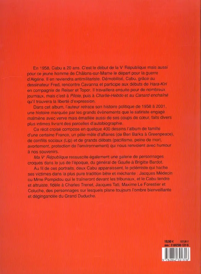 Verso de l'album Ma Ve République