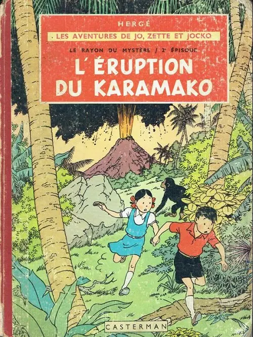 Couverture de l'album Les Aventures de Jo, Zette et Jocko Tome 4 Le Rayon du Mystère 2e épisode, L'éruption du Karamako