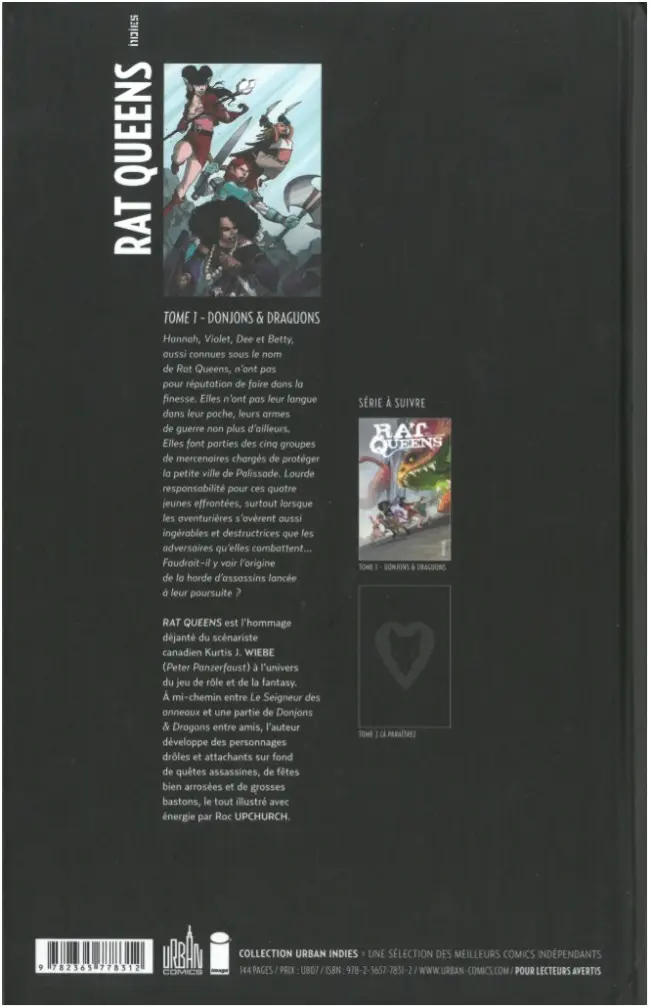 Verso de l'album Rat Queens Tome 1 Donjons & draguons