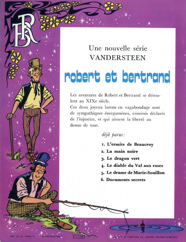 Verso de l'album Robert et Bertrand Tome 6 Documents secrets