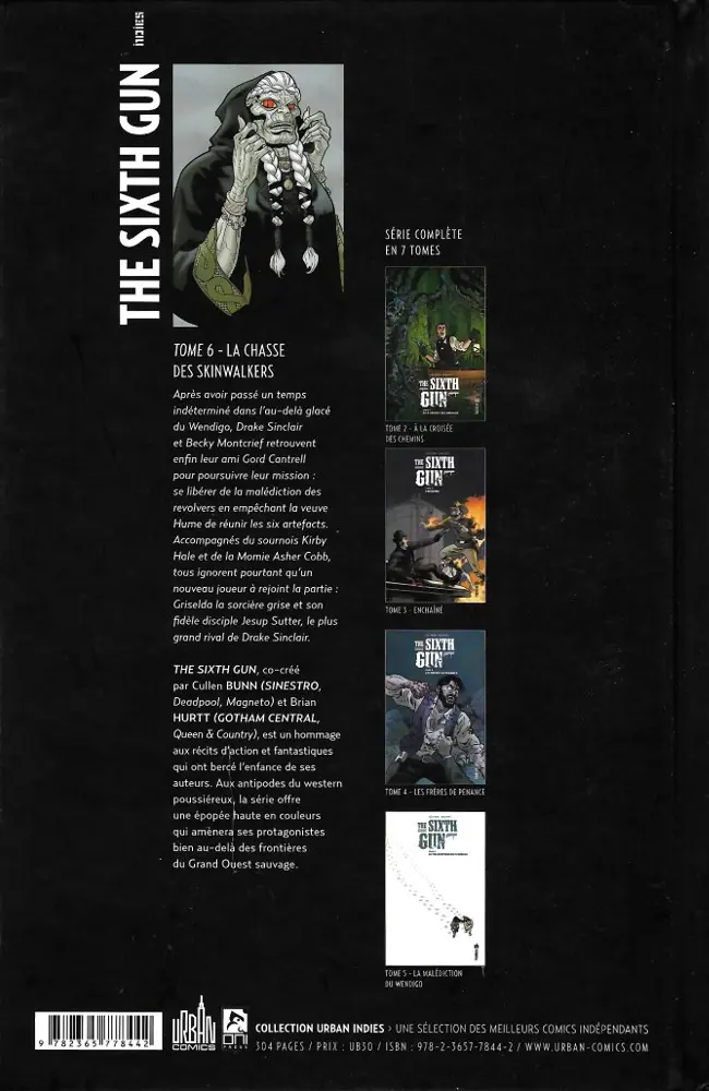 Verso de l'album The Sixth Gun Tome 6 La Chasse des Skinwalkers
