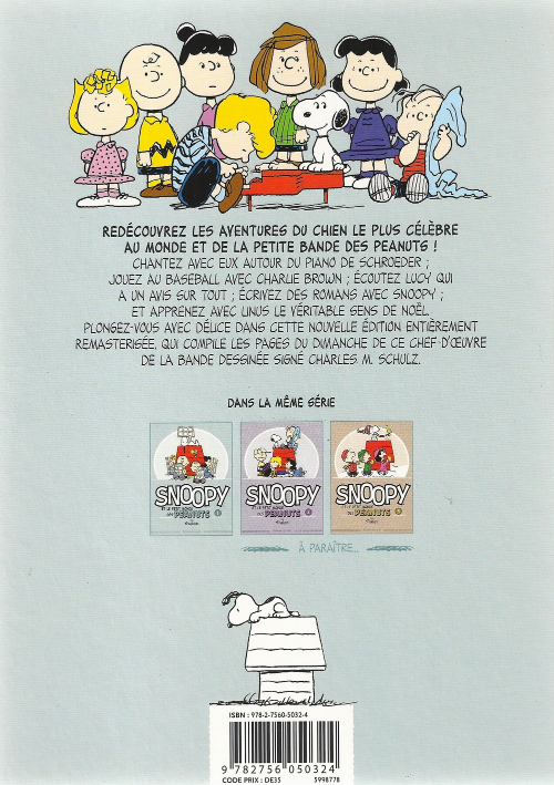 Verso de l'album Snoopy et le Petit Monde des Peanuts Tome 1