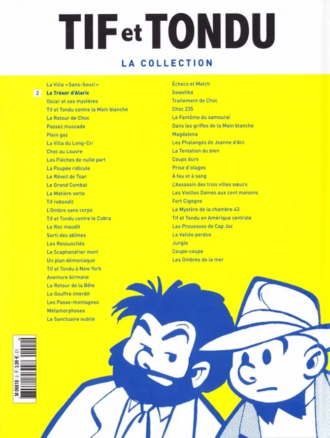 Verso de l'album Tif et Tondu La collection Tome 2 Le Trésor d'Alaric