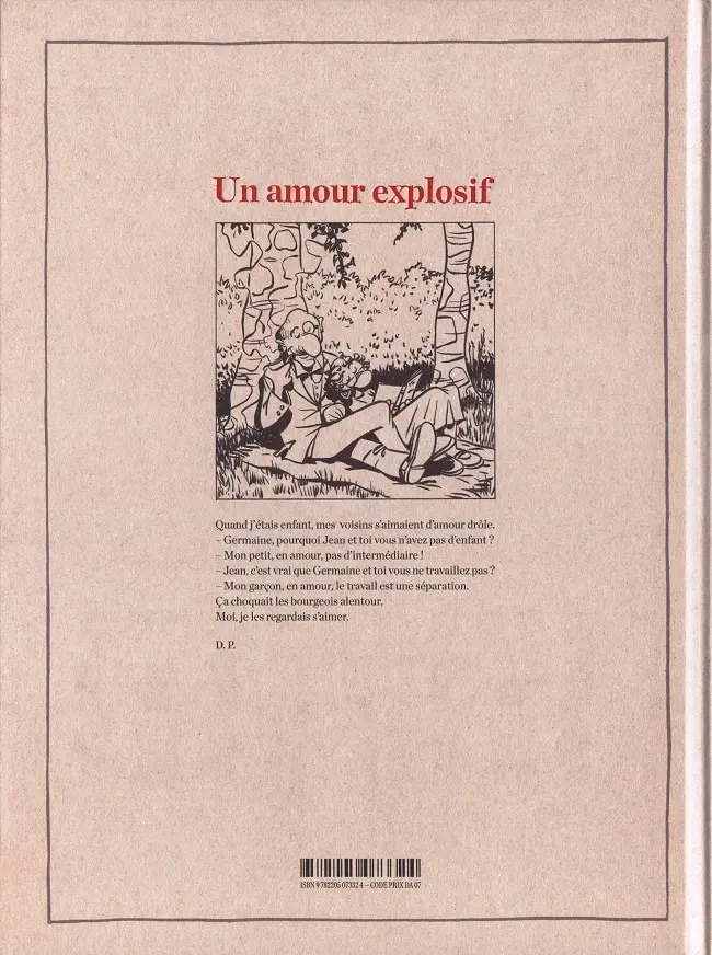 Verso de l'album Un amour exemplaire