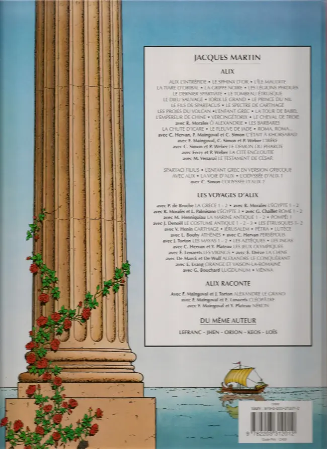 Verso de l'album Alix Tome 6 Les légions perdues