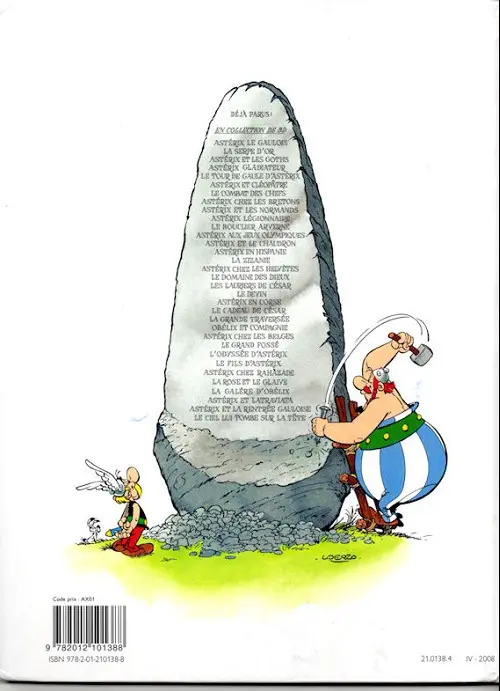 Verso de l'album Astérix Tome 6 Astérix et Cléopâtre