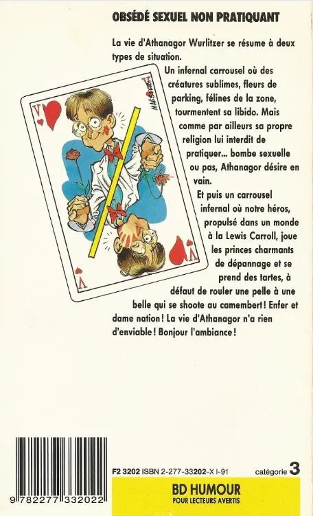 Verso de l'album Athanagor Wurlitzer, obsédé sexuel Tome 1 Non Pratiquant