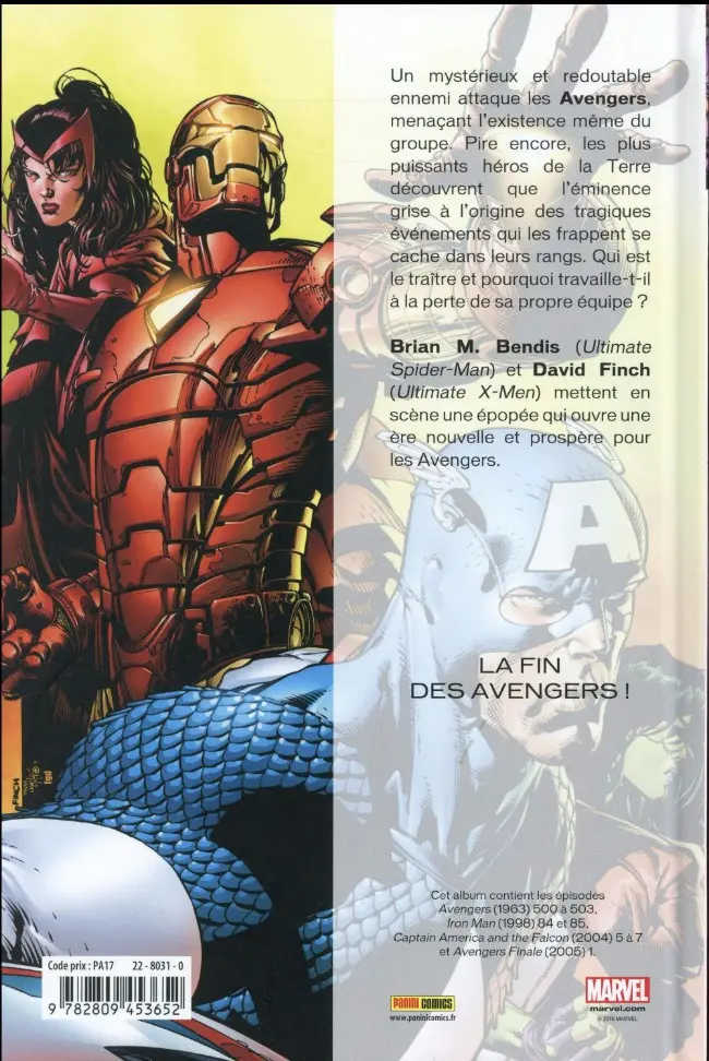 Verso de l'album Avengers : La Séparation